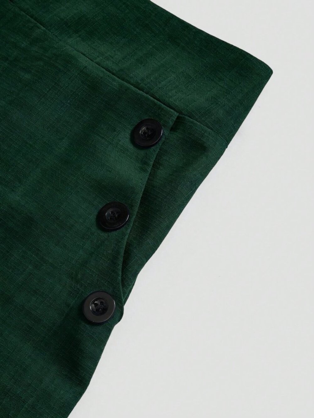 Dark Green Casual Women's Metal Decor Long Pants - Picture 4 of 5